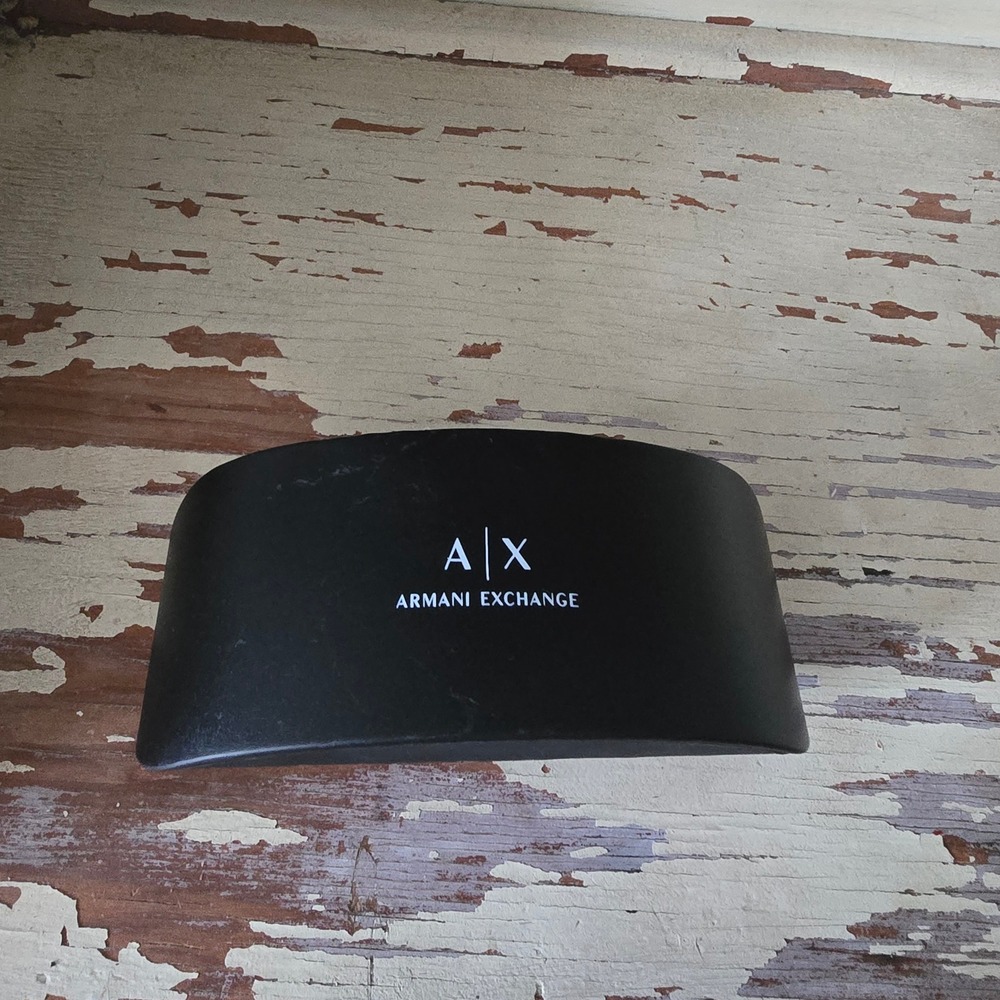 Armani Exchange AX Matte Black Hard Shell Sunglasses Case Logo Eyewear Protector